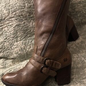 Born Tan Leather Heeled Boots